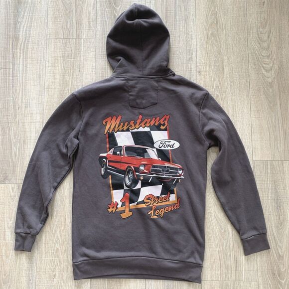 Ford Mustang Hoodie Pullover Sweatshirt Gray #1 Street Legend Men’s Size M - Picture 1 of 9